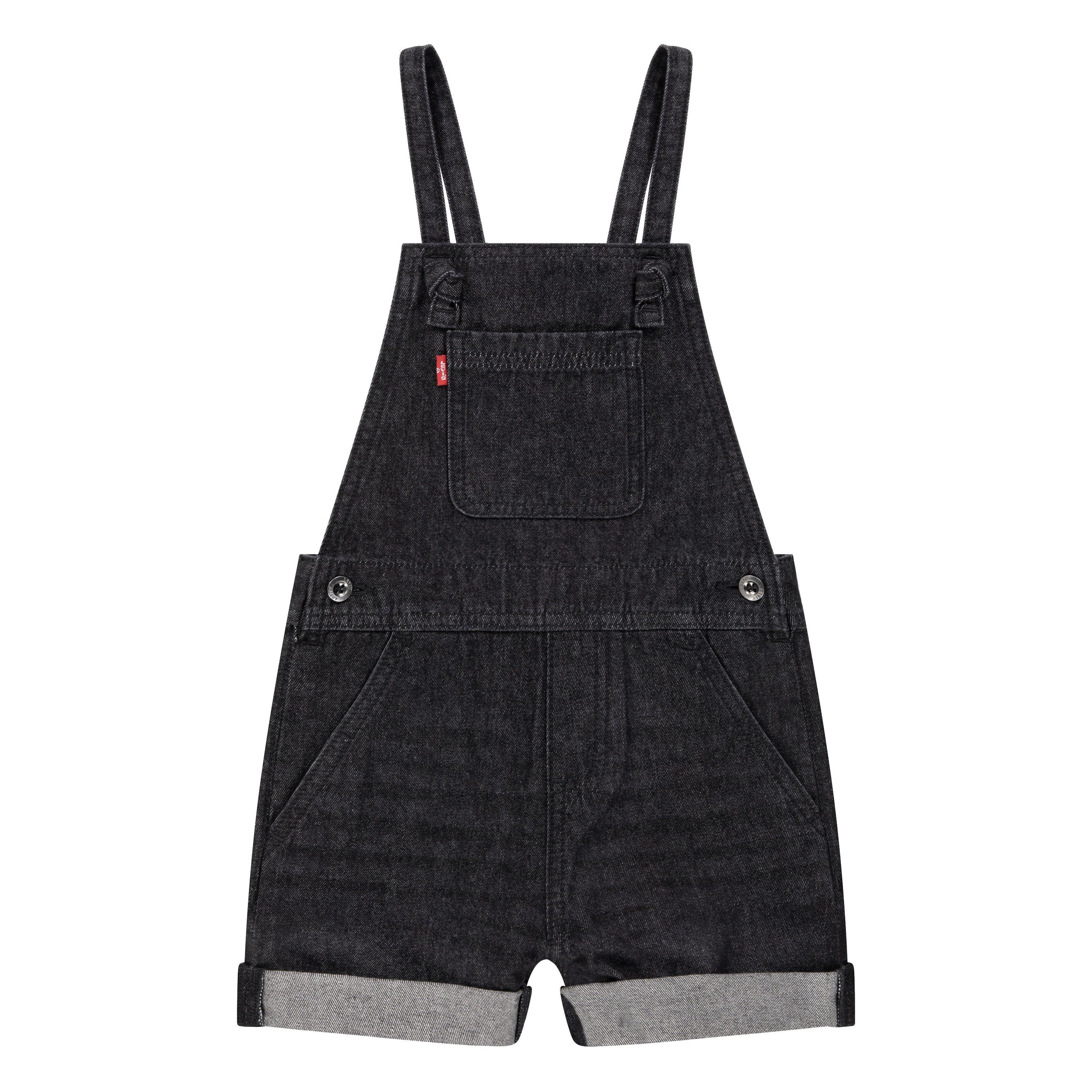 Levi's Little Girls' Knot Strap Black Wash Denim Shortalls - BLACK